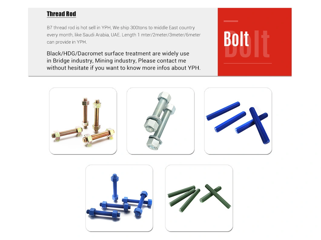 ASTM A193-B7 Double End Stud Bolt/Threaded Rods