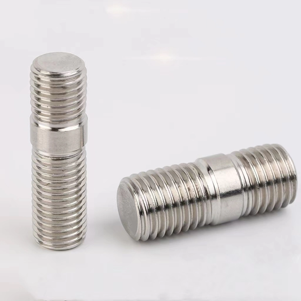 Sample Customization A2 A4 B8m B8t 304 306 DIN 975 976 Hex Head Partially Thread Double End Threaded Rod Bolts Stud with DIN975 976